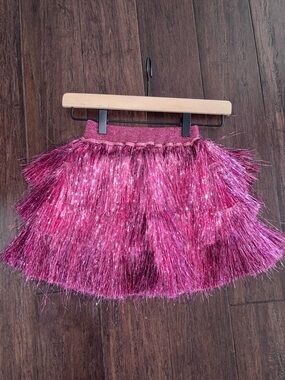 Lola + The Boys Magenta Metallic Tiered Tinsel Skirt - ONLY WORN ONCE.